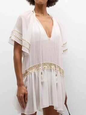 NWT RAMY BROOK WHITLEY White Gold Cover-up Swim size XS